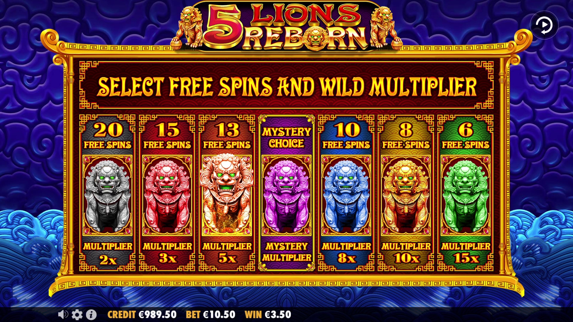 5 Lions Reborn - screenshot with slot description 3